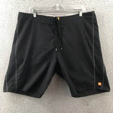 Quiksilver Board Shorts Mens actual 38x9 Black Mid Rise Flat Front Drawstring