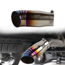 Jdm Titanium Burnt Blue Tip Stainless Exhaust Muffler 2.5 Inlet - 3 Outlet Jdm Titanium Burnt Blue Tip Stainless Exhaust Muffler 2.5 Inlet - 3 Outlet