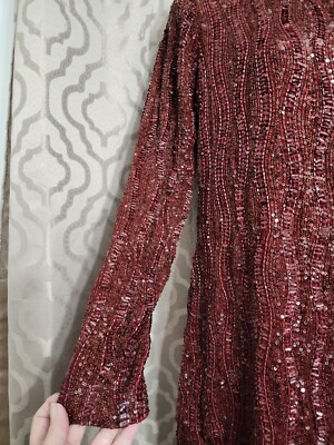 Willow & Clay Sequin and Beaded Rust Colored Dress Size Small | eBay