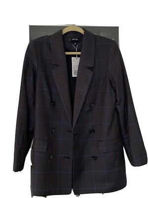 Blazer Monki XS Neu mit Etikett Grau Blau Karo Kariert