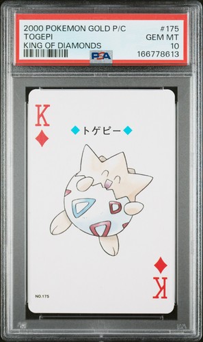 2000 POKEMON GOLD VERSION PLAYING CARDS KING OF DIAMONDS #175 TOGEPI PSA 10