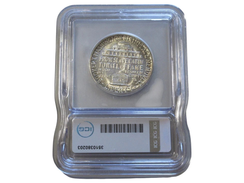 1948 S BOOKER T WASHINGTON COMMEMORATIVE HALF ICG MS 65 - Image 2 of 2