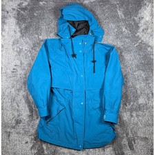 Vintage Eddie Bauer Gore-Tex Mountain Parka Jacket Blue Womens S Detachable Hood