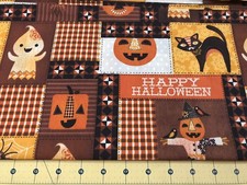 Happy Halloween Patchwork 100 cotton fabric sold by the yard 2150