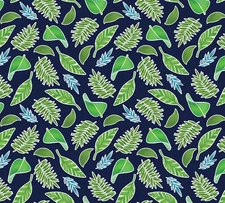 Tropical Leaves Navy