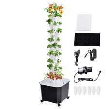 50 Pot Vertical Hydroponic System Tower Garden Aeroponics Home Grow Kit 10 Layer