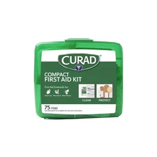 Curad Compact First Aid Kit, Green 75 Items, 1 Each 
