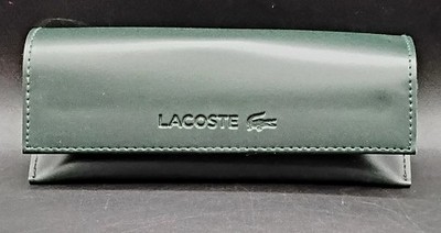 NEW Lacoste Faux Leather Eyeglasses Soft Case Dark Hunter Green