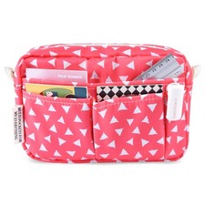 Multiple Pockets Portfolio Organizer with 10.3x6.6x1.2 inches, Pink Triangle