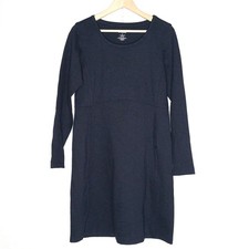 DULUTH Wearwithall womens knee length camping dress size M ponte knit round neck