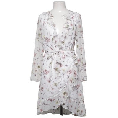Tigha, Wickelkleid, Größe: S, Weiß/Mehrfarbig, Polyester/Viskose, Blumen #ZLN