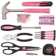 39pcs Household Tool Kit Small Tool Set with Toolbox Great for Garage Office 1MC