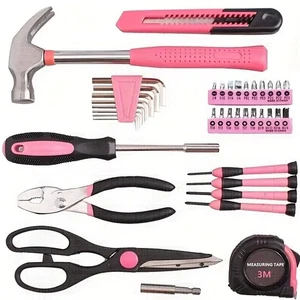 39pcs Household Tool Kit Small Tool Set with Toolbox Great for Garage Office 1MC