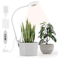 Pot Clip on Grow Lights for Indoor Plants Full Spectrum,LED Plant White  1 pack
