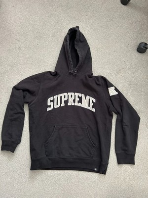 Supreme NFL Raiders 47 USA Hoodie Medium Black Pullover Spellout Football Rare