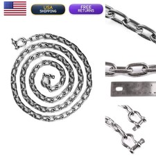 HarborCraft 10ft 5/16" Stainless Steel 316 Anchor Chain 2 Shackles 7,600 LB