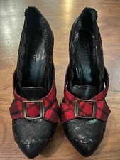 Alexander McQueen RARE runway widows of collodion tartan heel 36 1/2