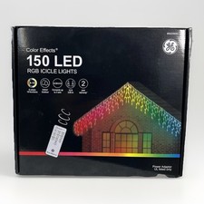 GE Color Effects 150 LED Count 12ft Color Changing Christmas Icicle Lights RGB