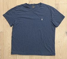 Polo Ralph Lauren Men s Classic Short Sleeve T-Shirt V-Neck, Size Large, Blue