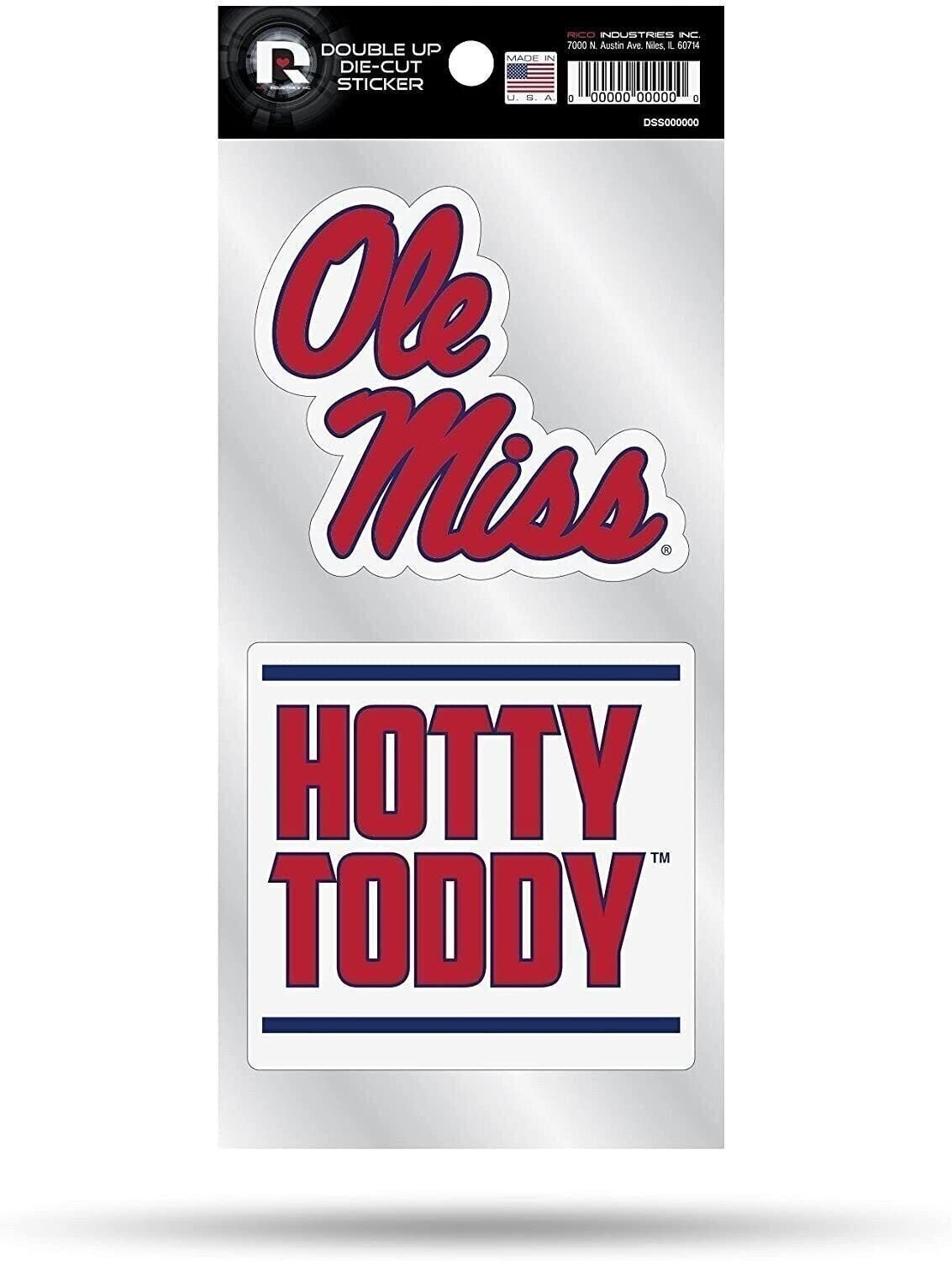 University of Mississippi Rebels Ole Miss 2-Piece Double Up Die Cut Sticker...