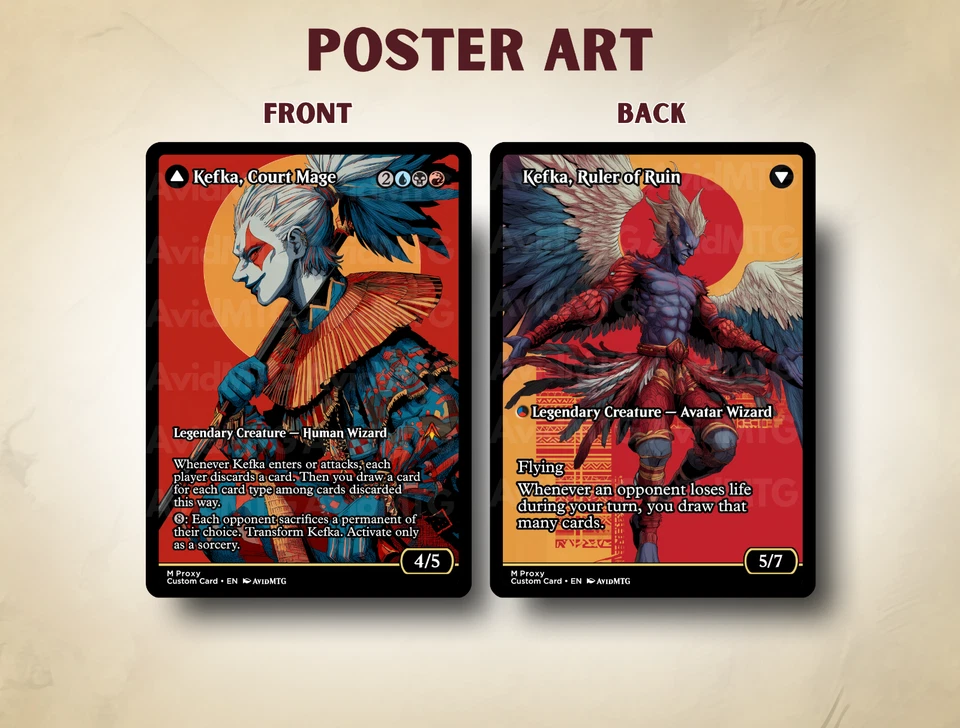 Kefka, Court Mage / Ruler of Ruin - 2 Sided Custom Magic: The Gathering Card - Image 2 of 4