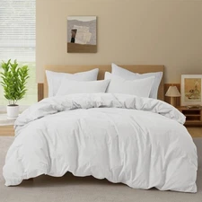All Season Breathable & Soft Solid Color Duvet Cover Set