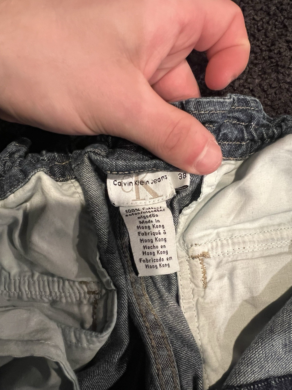 Vintage Calvin Klein Adjustable String Jeans Blue… - image 5