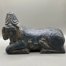 ANCIENT NEAR EASTERN HUMAN HEADED ANIMAL STONE FIGURE