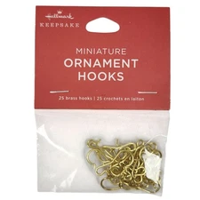 Hallmark Keepsake Miniature Ornament Hooks 25-Pack Brass QSB6277