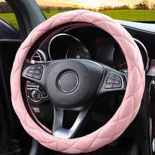 Soft Microfiber Leather Steering Wheel Cover, Universal 15 Inch for Women Gir...