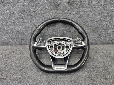 Leather Steering Wheel Pedal Shift Assembly Mercedes W205 C43 C63 AMG  OEM