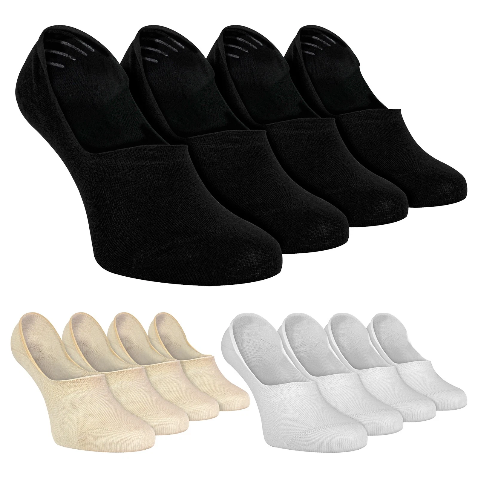 Mens Invisible No Show Socks by Sock Snob 4 Multi Pack Plain Socks