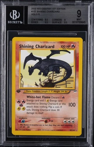 2002 POKEMON NEO DESTINY 1ST ED #107 SHINING CHARIZARD BGS 9