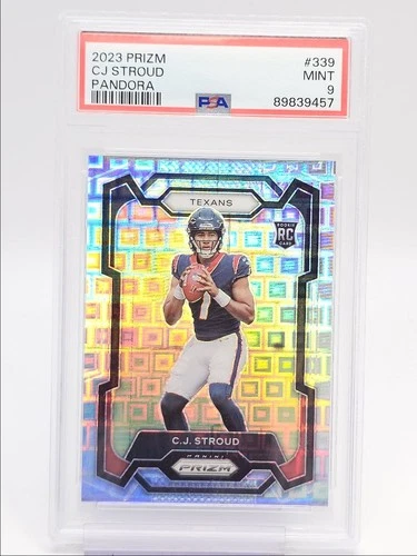 C.J. STROUD 2023 PANINI PRIZM ROOKIE PANDORA TEXANS RC /400 PSA 9 Q0004