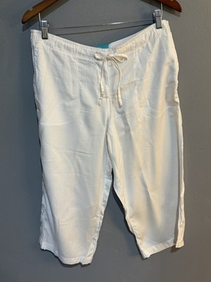 ESCAPADA White Cameron Capri Pant Sz L NWT MSRP $57.95