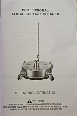 #ad 14quot; Surface Cleaner with 4 Wheels Pressure Washer 4000 PSI New In Open Box $75.00