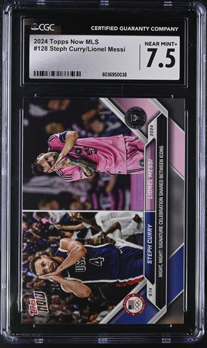 2024 Topps Now MLS Steph Curry/Lionel Messi #128 CGC 7.5