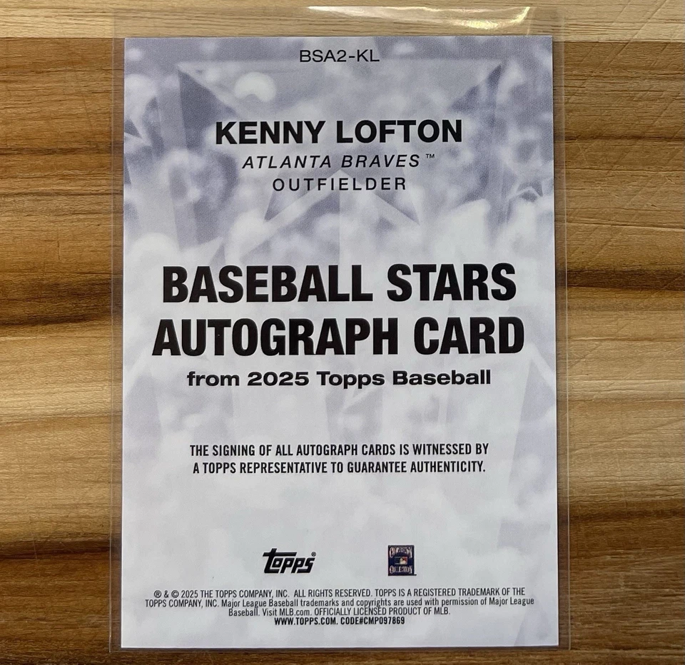 2025 Topps Series 2 Kenny Lofton Auto /150 Super Star Blue Signed ATL Braves - Image 2 of 2