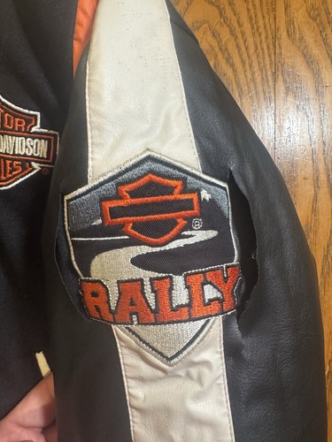 Harley Davidson Bomber Jacket Youth / Leather Button Kids Size Reversible - Picture 5 of 11