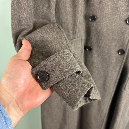 Sundance Full Length Long Maxi Brown Gray Wool Coat Double Breasted Womens 12 - Picture 4 of 12