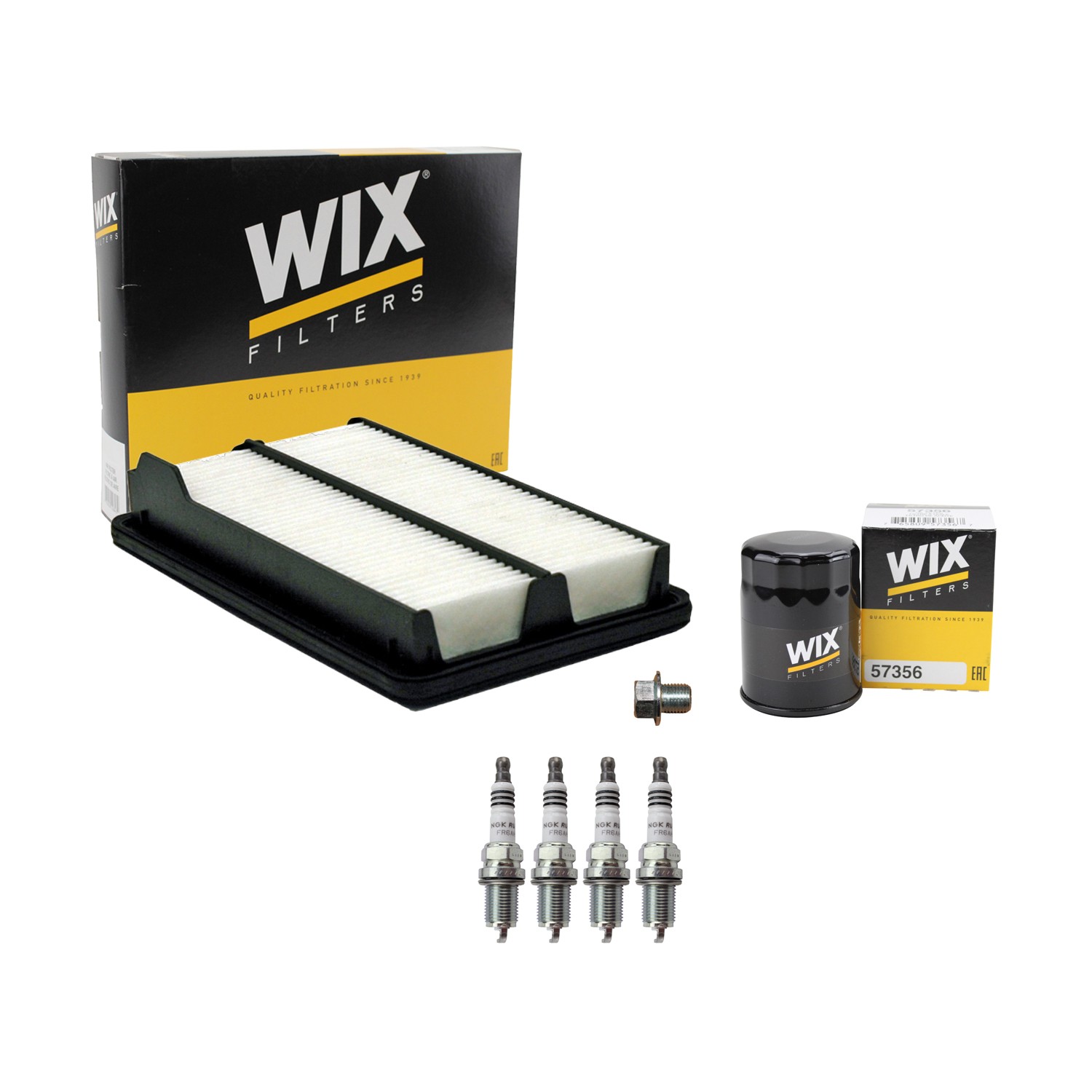 Wix Engine Air Oil Filters  NGK 4 Spark Plug Kit for Element 2.4 L4 K24A8 07-11