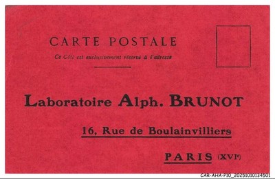 CAR-AHAP10-0504-ADVERTISING - Laboratoire alph brunot - 16 rue de boulainvillier