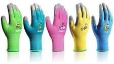 5 Pairs Kids Gardening Gloves Yard Work Gloves Children Soft Safety Rubber