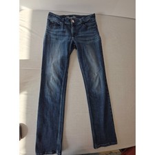 Wrangler Straight Leg Jeans Mid Rise Medium Wash 9 Blue Western Denim Stretch