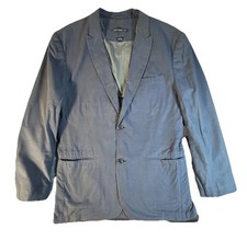 John Varvatos Signature Mens 44 Blue/Gray Single Breasted 1/2 Lined Blazer 445