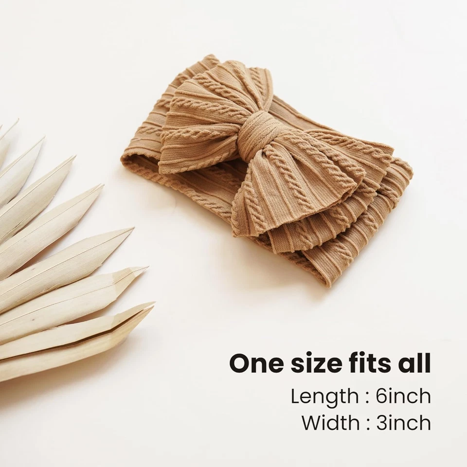 Paquete de 8 diademas de nailon suave para bebés lazos para el cabello para recién nacidos bebés niños pequeños Foto 2 de 4