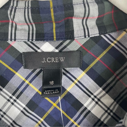 J. Crew Boys 16 Plaid Button up Long Sleeve Cotton Shirt Top Preppy Green Black - Picture 4 of 8