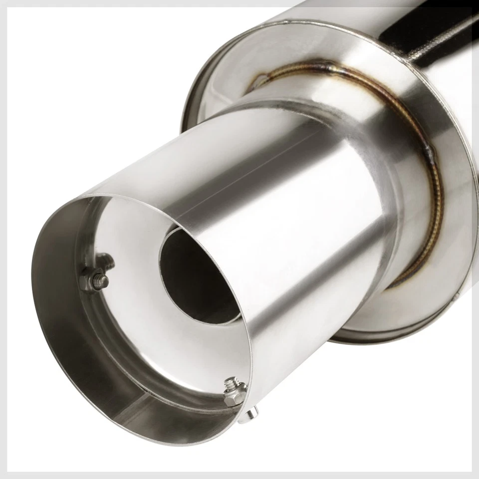 Stainless Steel Catback Exhaust System 4.5" Muffler Tip for 90-93 Acura Integra - Image 3 of 4