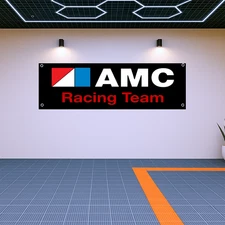 Decoration AMC Racing Team Banner Garage Wall Art Fans Gift, 71x24 in