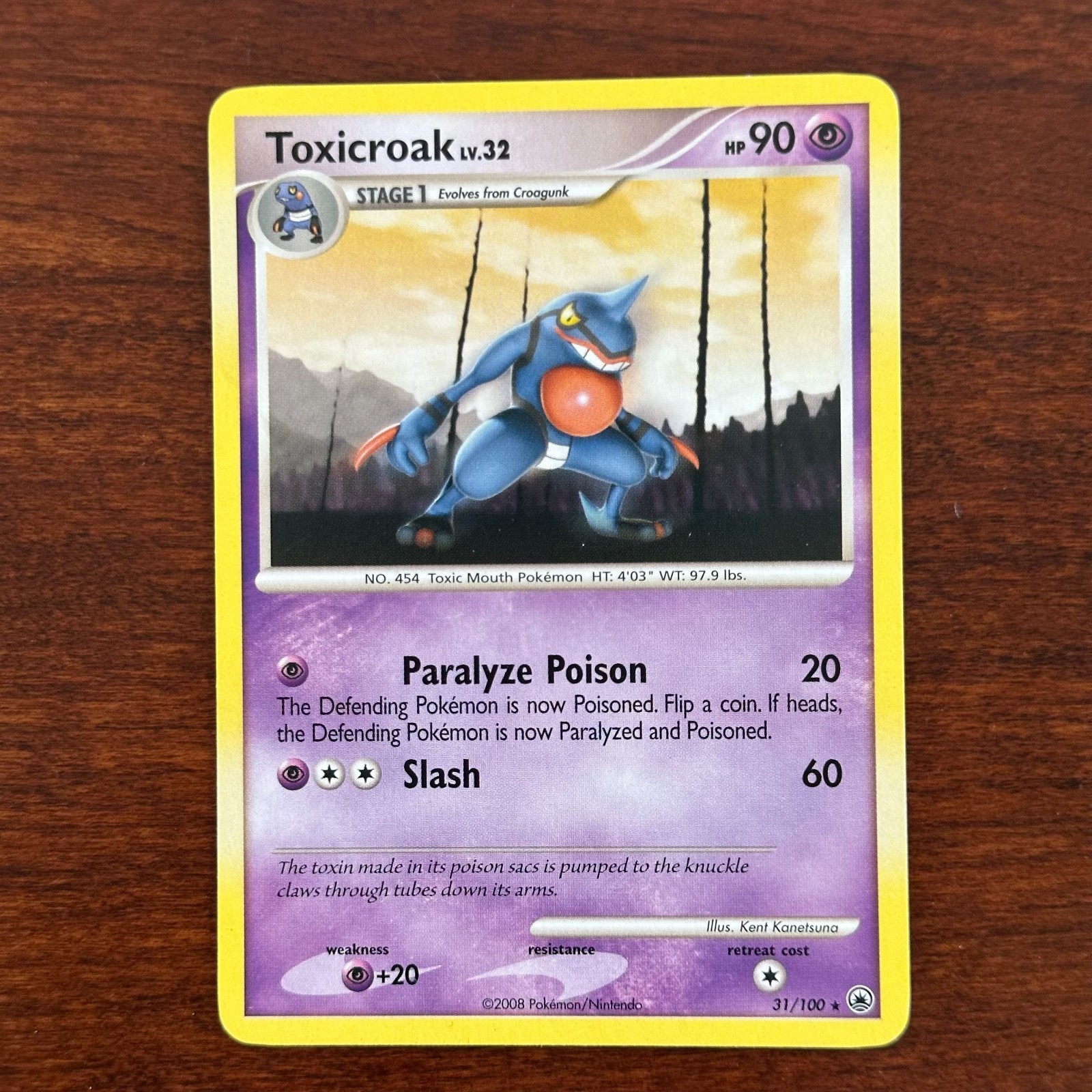 Toxicroak 31/100 Non Holo Rare Majestic Dawn Pokemon Card